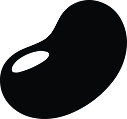 Minimalist black jelly bean candy silhouette vector icon