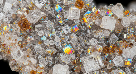 Fototapeta premium Crystal Cubes with Iridescent Facets