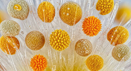Yellow Flower Ball Ice Cluster