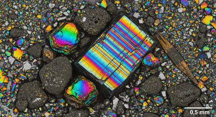 Crystal Mineral with Rainbow Striped Tablet