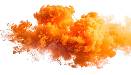 Golden cloud-like smoke plume against black backdrop