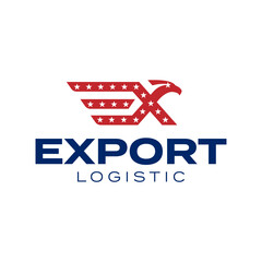 Modern Eagle EX Letter Logistics Logo Design Vector