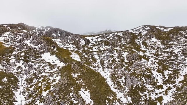 Albania Polisi Mountain tundra landscape winter in cloud