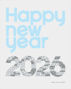 Graphic for Happy New Year 2026. The value of stillness is the hallmark of the year. It represents the past history for contemplation in the pursuit of peace. Vector, Illustration.