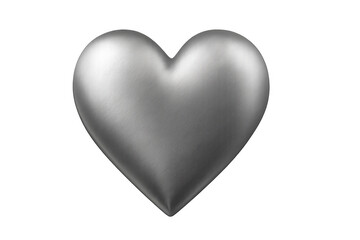 Metal brushed heart symbol on transparent background