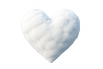 White fluffy cloud heart symbol of ethereal love