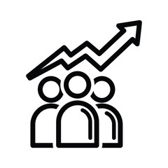 Team growth icon isolated on representing business success and collaboration