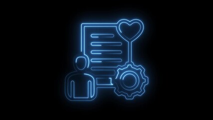 Neon healthcare automation concept animated illustration on black background representing personalized medicine - Powered by Adobe