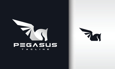 Modern Geometric Pegasus Logo Design
