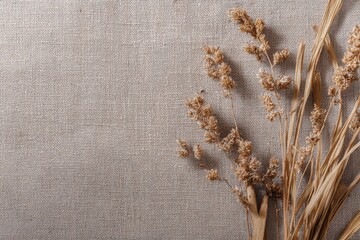 wheat ears on burlap