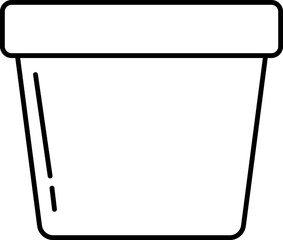 Outline Drawing of Basic Empty Flower Pot