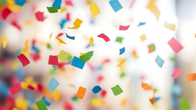 Colorful alphabet letters and star confetti pattern on a white background for fun birthday decoration - Powered by Adobe