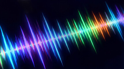 Neon Equalizer Sound Wave on Black Background