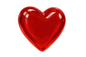 Fototapeta premium Red glass heart 3d rendering symbol of love