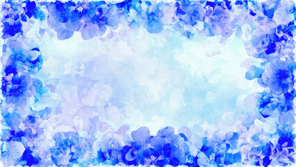 Floral Frame with Blue Flowers