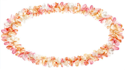 Fototapeta premium Pink and peach floral frame on transparent background