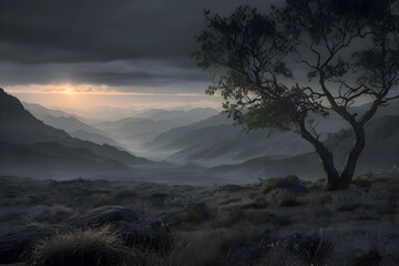 Fototapeta premium sunset in the mountains