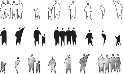 Abstract Human Silhouettes Set &ndash; Minimal People Figures for Architecture and Design