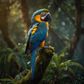 parrot wildlife in the forest	