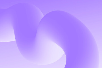 A wavy 3D curves line stripe shape, form in deep white, light purple lavender blue gradients, twisting dynamically across a smooth, bright toned background. Suitable for futuristic web design