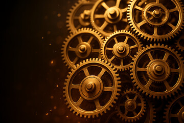 Close up view of interlocking gears together