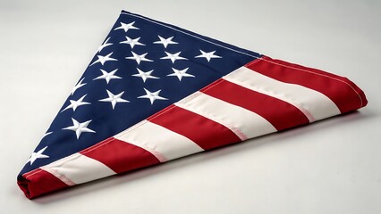 Folded American Flag in Triangular Ceremonial Display
