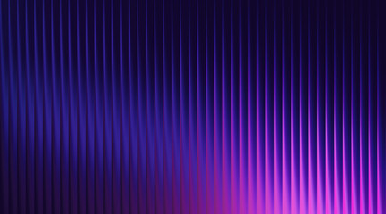 Illustration of abstract background with vertical purple and blue glowing lines, futuristic texture, vibrant neon light effect, modern digital art pattern