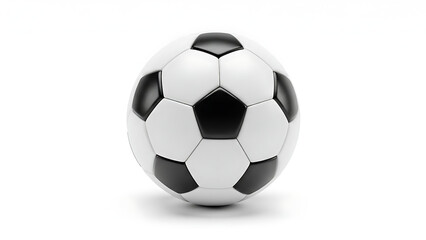 Fototapeta premium Classic black and white soccer ball on white background