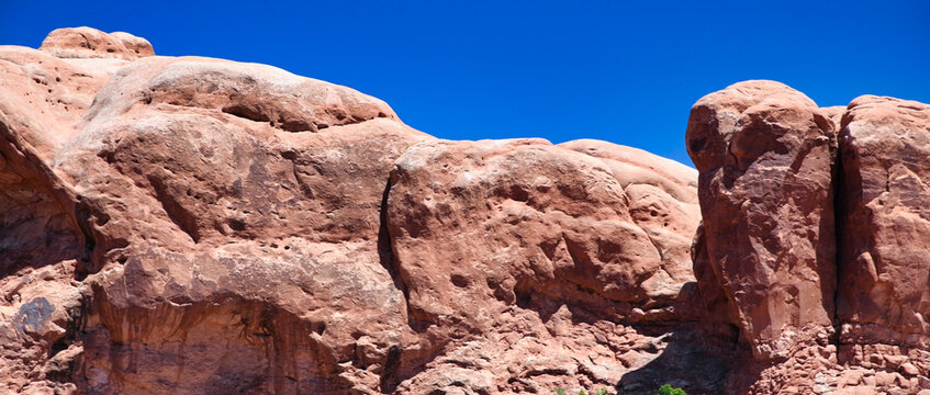 Scenic view of Elephant Arch with desert landscape and iconic rock formations in Arches National Park - Powered by Adobe