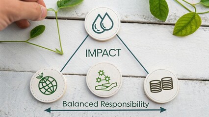 Flat Lay of Conceptual Icons Forming a Triangle of Responsibility