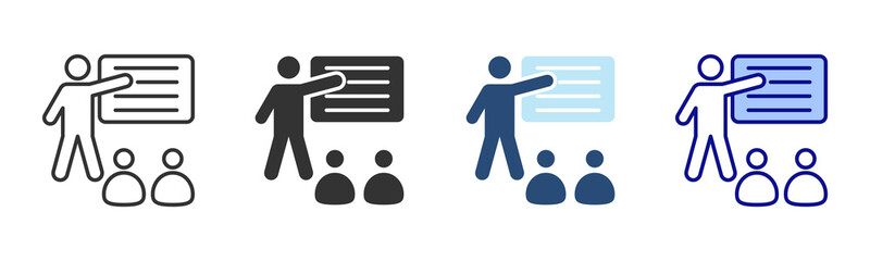 Presentation Icon Set. Designed In Multi Style