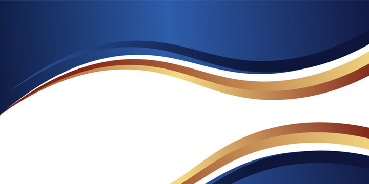 Stylish wave background with dark blue gradients and warm gold tones, ideal for corporate design and business templates.