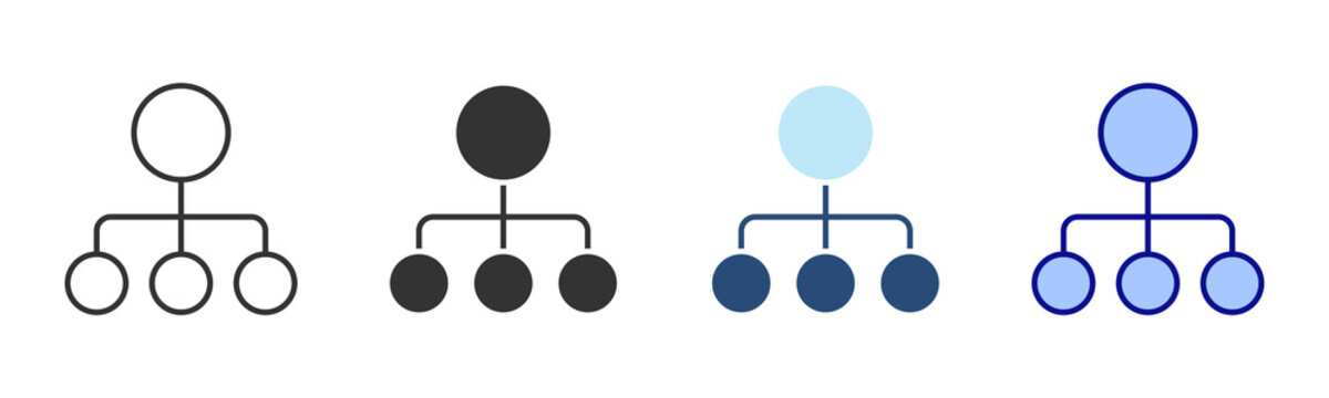 Organization Icon Set. Designed In Multi Style