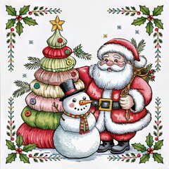 Vibrant Christmas storytelling scene showcasing joyful characters, soft fabric tree styling, and a magical winter mood.