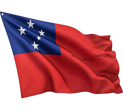 Samoan flag flying