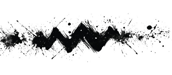 Vector hand draw zig zag brush stroke banner design. abstract grunge effect artistic border background texture.