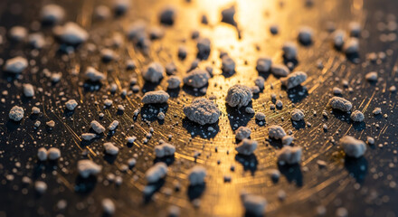 Microspheres on a Glossy Metallic Surface