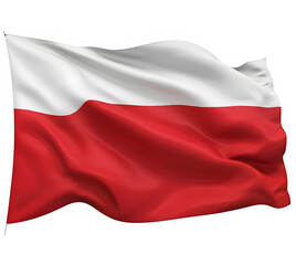 Obraz premium Polish flag flying