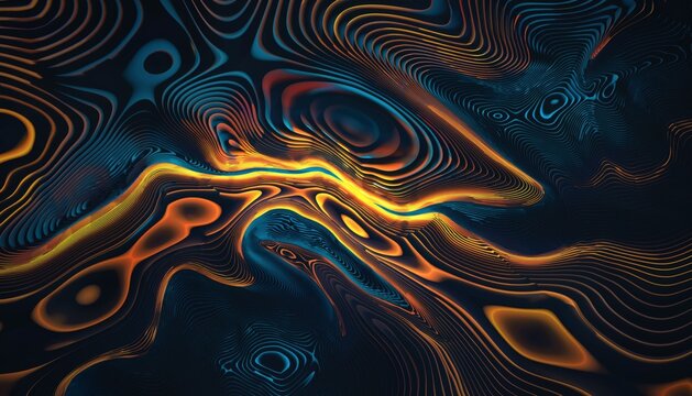 Neo-psychedelic abstract background with fractal patterns and vibrant colors - Powered by Adobe