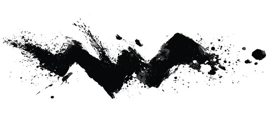 Vector hand draw zig zag brush stroke banner design. abstract grunge effect artistic border background texture.