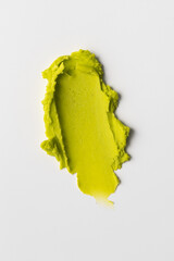 Green Matcha Skincare Mask Texture on White Background