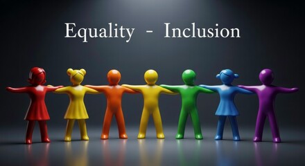Equality and Inclusion Embrace: An allegorical representation of diverse individuals standing shoulder-to-shoulder, a powerful visual narrative celebrating unity and equal rights.