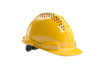 Construction safety helmet isolated on transparent background