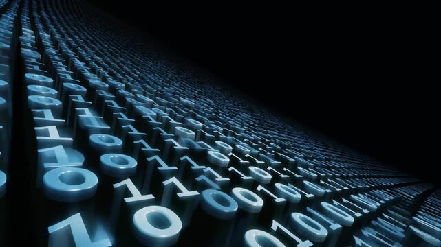 Dynamic binary code background for technology and digital themes, perfect for tech-related projects.