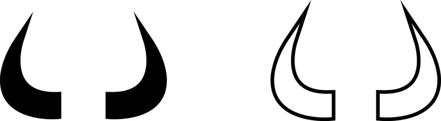 Icon design showing two horn shapes in black and white colors for logo creation and branding purposes