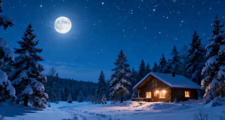 winter night landscape