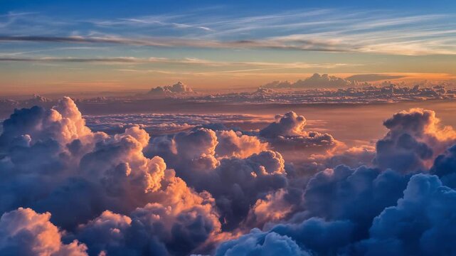 Breathtaking cloudscape at sunset showcasing vibrant colors and dramatic sky formations