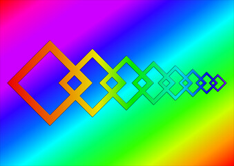 bande de carr&eacute;s imbriqu&eacute;s multicolores