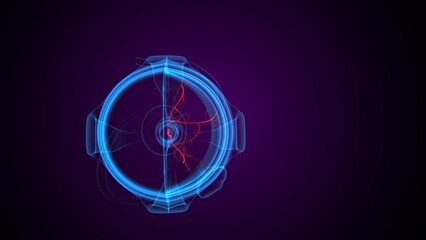 Eye optical nerves anatomy. 3d render