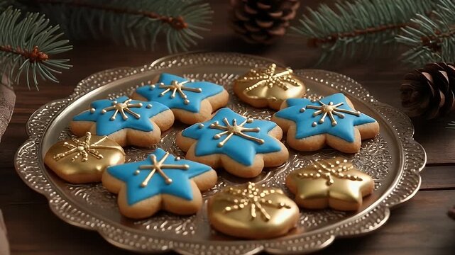 Cozy Table Setting Under a Lamp A Warm Ambiance for Celebration and Gathering with Treats
